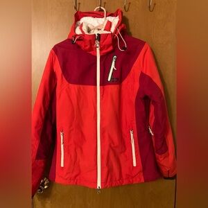 Koppen Women's Red Full Zip Hooded Ski Snowboard Jacket Coat Size Medium